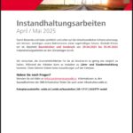 Instandhaltungsarbeiten ÖBB April/Mai 2025