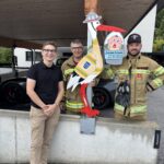 Unser Feuerwehrstorch im Einsatz für Leopold Johann
