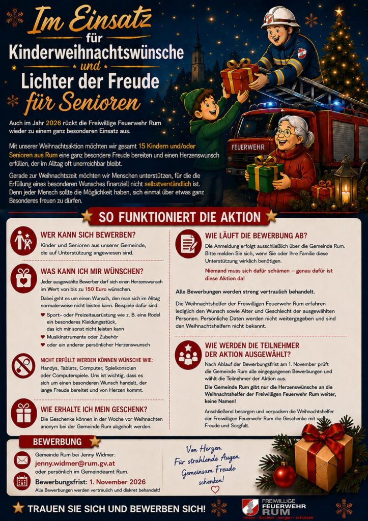 Flyer im Einsatz für Kinderweihnachtswünsche und Lichter der Freude für Senioren